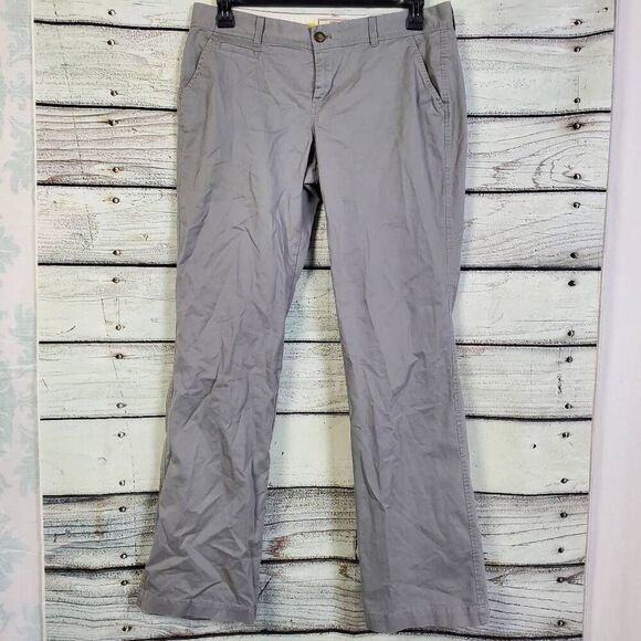 Old Navy Women’s Perfect Khaki Pants Boot Cut Gray Size 12 Long Cotton Stretch - Picture 1 of 6